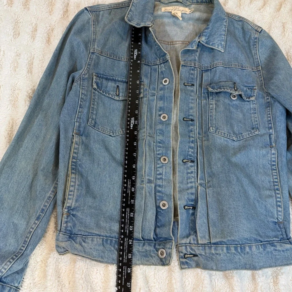 H&M L.O.G.G. Mens Denim Trucker Jacket Medium Wash Blue Cotton Large 0254843 3